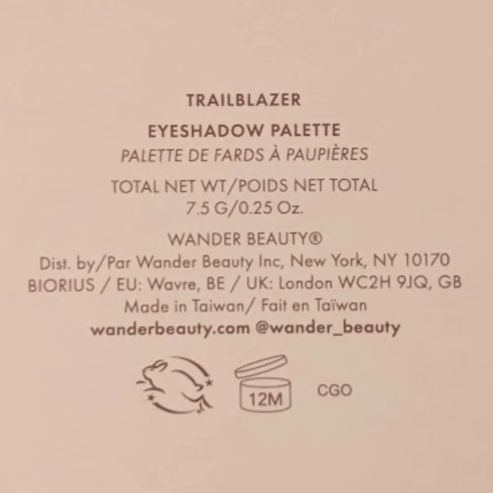 NWOT Wander Beauty - Trailblazer Eyeshadow Palette | 10 Pan | 7.5g / 0.25 oz